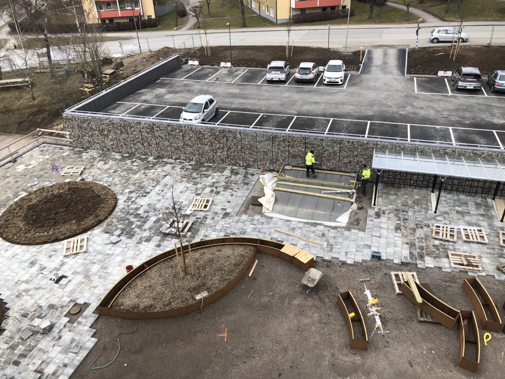 Framtida innergård och parkering Diamanten